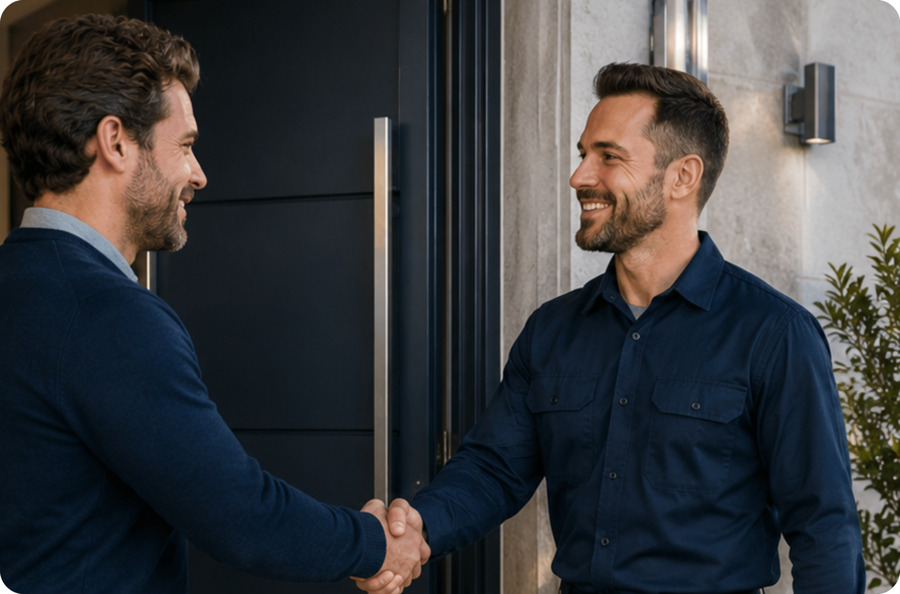 Landlord meeting with a technician